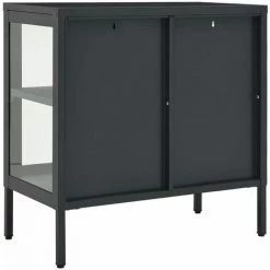 Buffet 70x35x70 Cm Acier Et Verre Anthracite VidaXL 9 Buffet 70x35x70 Cm Acier Et Verre Anthracite VidaXL -Buffet et enfilade Soldes 47155133 5