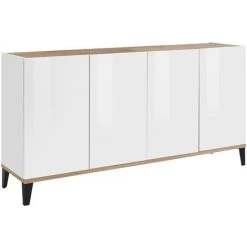 AHD AMAZING HOME DESIGN Buffet 160x40cm 4 Portes Cuisine Entrée Salon Audrey Wood -Buffet et enfilade Soldes 47249108 3