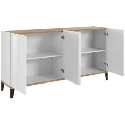 AHD AMAZING HOME DESIGN Buffet 160x40cm 4 Portes Cuisine Entrée Salon Audrey Wood -Buffet et enfilade Soldes 47249108 4