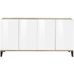 AHD AMAZING HOME DESIGN Buffet 160x40cm 4 Portes Cuisine Entrée Salon Audrey Wood -Buffet et enfilade Soldes 47249108 5