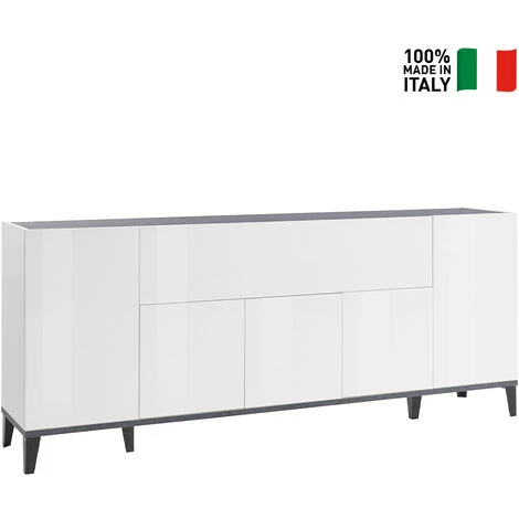 AHD AMAZING HOME DESIGN Buffet 200x40cm Design 5 Portes Compartiment Rabattable Entrée Salon Stephanie 2 AHD AMAZING HOME DESIGN Buffet 200x40cm Design 5 Portes Compartiment Rabattable Entrée Salon Stephanie – Image 2