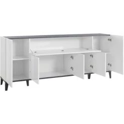 AHD AMAZING HOME DESIGN Buffet 200x40cm Design 5 Portes Compartiment Rabattable Entrée Salon Stephanie 8 AHD AMAZING HOME DESIGN Buffet 200x40cm Design 5 Portes Compartiment Rabattable Entrée Salon Stephanie -Buffet et enfilade Soldes 47249118 4