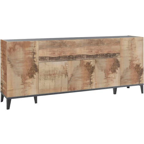 AHD AMAZING HOME DESIGN Buffet 5 Porte Battantes 1 Compartiment Rabattable 200x40cm Stephanie Report 2 AHD AMAZING HOME DESIGN Buffet 5 Porte Battantes 1 Compartiment Rabattable 200x40cm Stephanie Report – Image 2