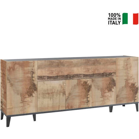 AHD AMAZING HOME DESIGN Buffet 5 Porte Battantes 1 Compartiment Rabattable 200x40cm Stephanie Report 3 AHD AMAZING HOME DESIGN Buffet 5 Porte Battantes 1 Compartiment Rabattable 200x40cm Stephanie Report – Image 3