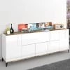 AHD AMAZING HOME DESIGN Buffet Design Moderne 200x40cm 5 Portes Compartiment Rabattable Stephanie Wood