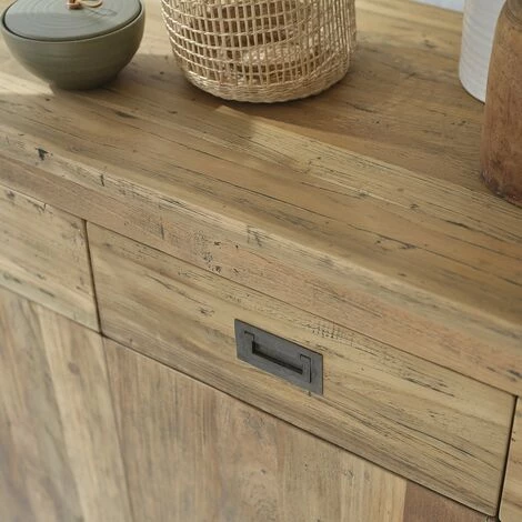 BOIS DESSUS BOIS DESSOUS Buffet En Bois De Teck Recyclé 4 Portes 4 Tiroirs - Naturel 5 BOIS DESSUS BOIS DESSOUS Buffet En Bois De Teck Recyclé 4 Portes 4 Tiroirs - Naturel – Image 5