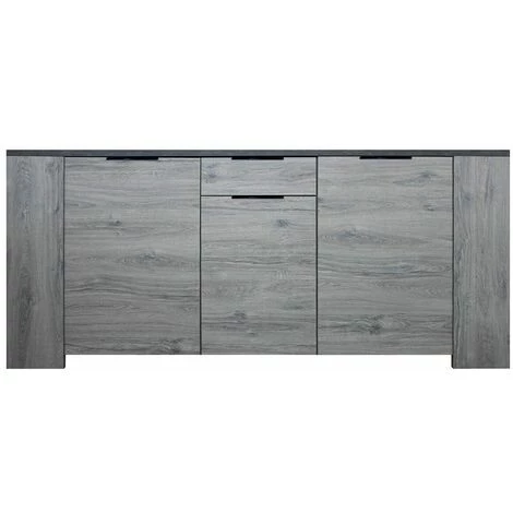 ALTOBUY RYKI - Buffet 3 Portes 1 Tiroir Façades Effet Bois Grisé - Gris 1 ALTOBUY RYKI - Buffet 3 Portes 1 Tiroir Façades Effet Bois Grisé - Gris