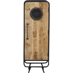 MADE IN MEUBLES Meuble De Rangement En Bois De Manguier Nautilus - Noir