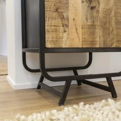 MADE IN MEUBLES Meuble De Rangement En Bois De Manguier Nautilus - Noir -Buffet et enfilade Soldes 47373054 4