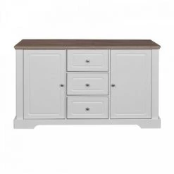 DANSMAMAISON Buffet 2 Portes 3 Tiroirs Blanc/Chêne - DUNE - L 138 X L 39 X H 83 Cm - Blanc 8 DANSMAMAISON Buffet 2 Portes 3 Tiroirs Blanc/Chêne - DUNE - L 138 X L 39 X H 83 Cm - Blanc -Buffet et enfilade Soldes 47386132 4
