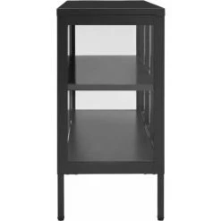 Buffet 105x35x70 Cm Acier Et Verre Anthracite VidaXL -Buffet et enfilade Soldes 47435962 4