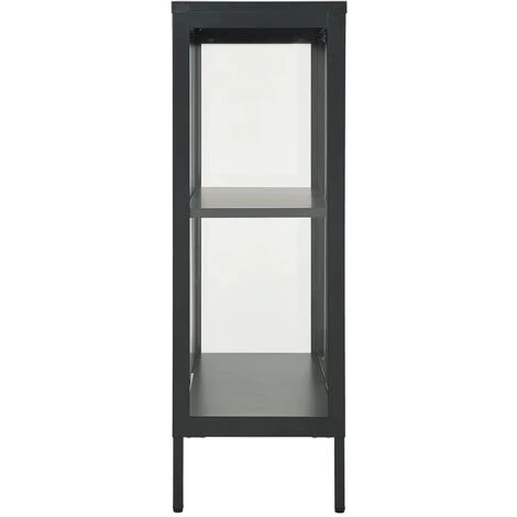 Buffet 75x35x105 Cm Acier Et Verre Anthracite VidaXL 4 Buffet 75x35x105 Cm Acier Et Verre Anthracite VidaXL – Image 4