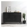 WOODMAN Buffet 2 Portes 3 Tiroirs 120x40x79 Cm Noir - VALGA