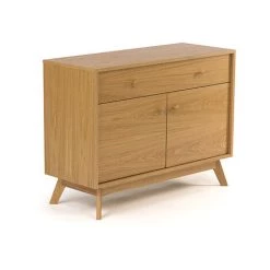 WOODMAN Buffet 2 Portes 1 Tiroir 100x40x75 Cm Décor Chêne Naturel