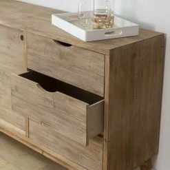 MADE IN MEUBLES Buffet En Bois De Sapin Natural - Marron -Buffet et enfilade Soldes 47662881 4