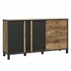 MEUBLETMOI Buffet/Armoirette 85x155 Décor Bois Clair Avec Piètement Métal - CELIA - Bois