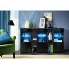 PRICE FACTORY Buffet Design 160cm Collection SAGA. Coloris Noir. - Noir