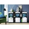 PRICE FACTORY Buffet Design 160cm Collection SAGA. Coloris Noir Et Blanc. - Blanc