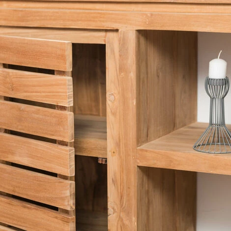 WANDA COLLECTION Meuble Bas De Rangement En Teck Massif 120 Cm - Marron 5 WANDA COLLECTION Meuble Bas De Rangement En Teck Massif 120 Cm - Marron – Image 5