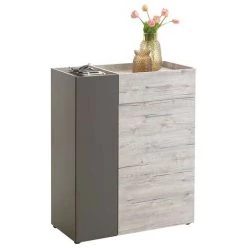 Commode 2 Portes Et 1 Tiroir H100 Cm - Alan - Calicosy - Chêne Clair -Buffet et enfilade Soldes 47980846 4