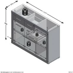 Buffet Avec 3 Portes Et 3 Tiroirs L117 Cm - Turbo - Calicosy - Gris Béton - Gris Béton -Buffet et enfilade Soldes 47981004 5
