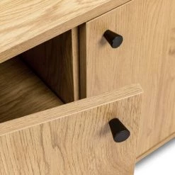 DECO IN PARIS Buffet En Enfilade 2 Portes 2 Tiroirs En Bois Clair Et Métal Noir SOHANE - Bois Clair -Buffet et enfilade Soldes 48313632 4