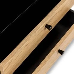 DECO IN PARIS Buffet En Enfilade 2 Portes 2 Tiroirs En Bois Clair Et Métal Noir SOHANE - Bois Clair -Buffet et enfilade Soldes 48313632 5