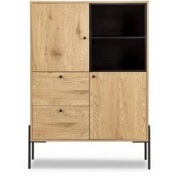 DECO IN PARIS Buffet Haut 2 Portes 2 Tiroirs En Bois Clair Et Métal Noir SOHANE - Bois Clair 7 DECO IN PARIS Buffet Haut 2 Portes 2 Tiroirs En Bois Clair Et Métal Noir SOHANE - Bois Clair -Buffet et enfilade Soldes 48313636 3