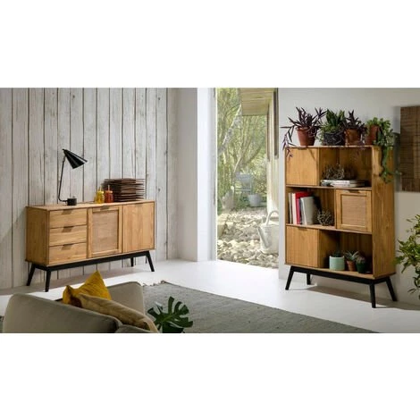 BOBOCHIC Buffet 130 Cm YOKO Bois Clair - Marron 4 BOBOCHIC Buffet 130 Cm YOKO Bois Clair - Marron – Image 4