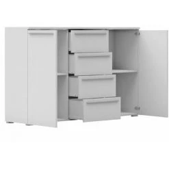 USINESTREET Buffet BAPTISTE Avec 2 Portes Et 4 Tiroirs - Blanc - Blanc -Buffet et enfilade Soldes 48540860 3