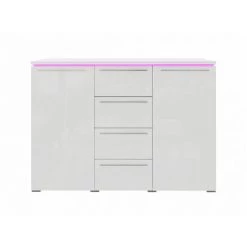 USINESTREET Buffet BAPTISTE Avec 2 Portes Et 4 Tiroirs - Blanc - Blanc -Buffet et enfilade Soldes 48540860 4