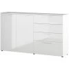 Buffet Coloris Blanc En Mélamine - 186 X 107 X 40 Cm -PEGANE-