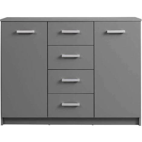 ALTOBUY ZEINE - Buffet 2 Portes 4 Tiroirs Coloris Gris Graphite - Gris 1 ALTOBUY ZEINE - Buffet 2 Portes 4 Tiroirs Coloris Gris Graphite - Gris