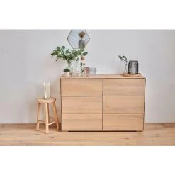 HELLIN Buffet Bas 2 Portes Et 1 Tiroir En Bois De Chêne Massif Naturel L120 - FILIGRAME - Bois Clair 6 HELLIN Buffet Bas 2 Portes Et 1 Tiroir En Bois De Chêne Massif Naturel L120 - FILIGRAME - Bois Clair -Buffet et enfilade Soldes 49302401 2