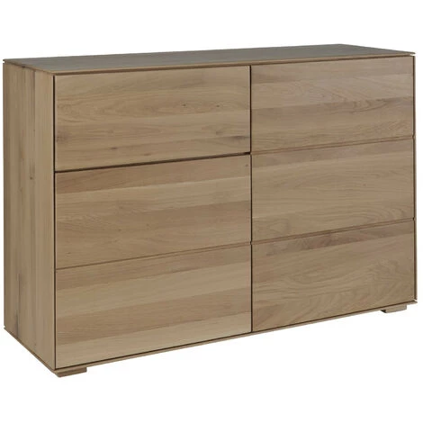 HELLIN Buffet Bas 2 Portes Et 1 Tiroir En Bois De Chêne Massif Naturel L120 - FILIGRAME - Bois Clair 5 HELLIN Buffet Bas 2 Portes Et 1 Tiroir En Bois De Chêne Massif Naturel L120 - FILIGRAME - Bois Clair – Image 5