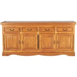 HELLIN Bahut En Chêne Massif 4 Portes Et 4 Tiroirs - LA BRESSE - Chene Moyen