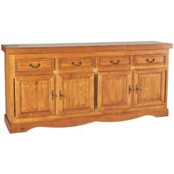 HELLIN Bahut En Chêne Massif 4 Portes Et 4 Tiroirs - LA BRESSE - Chene Moyen -Buffet et enfilade Soldes 49302471 3