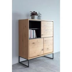 HELLIN Buffet 3 Portes En Bois - LANA - Bois Clair -Buffet et enfilade Soldes 49302492 3