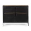 HELLIN Buffet Bas Noir Industriel En Métal 2 Portes 1 étagère - GALIC - Noir