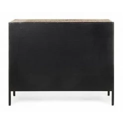 HELLIN Buffet Bas Noir Industriel En Métal 2 Portes 1 étagère - GALIC - Noir -Buffet et enfilade Soldes 49302536 5