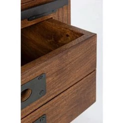 HELLIN Rangement Haut En Bois De Manguier Et Métal 2 Portes 2 Tiroirs - ESTAMINET - Bois Foncé -Buffet et enfilade Soldes 49302548 4