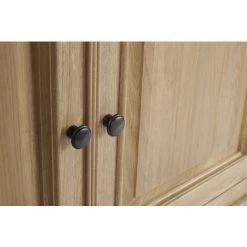 HELLIN Buffet Bas Parisien 2 Portes 2 Tiroirs En Chêne Massif Naturel - VICTORIA - Bois Clair -Buffet et enfilade Soldes 49302819 5