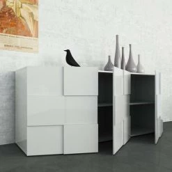 TFT HOME FURNITURE Buffet BRAMON Blanc -Buffet et enfilade Soldes 49480047 3