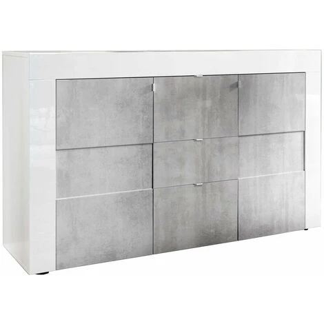 TFT HOME FURNITURE Buffet BUILD Blanc/ciment 1 TFT HOME FURNITURE Buffet BUILD Blanc/ciment