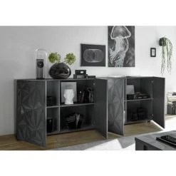 TFT HOME FURNITURE Buffet PRAGUE Anthracite 7 TFT HOME FURNITURE Buffet PRAGUE Anthracite -Buffet et enfilade Soldes 49480055 3