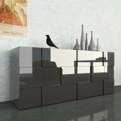 TFT HOME FURNITURE Buffet BRAMON Anthracite -Buffet et enfilade Soldes 49480063 2