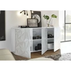 TFT HOME FURNITURE Buffet PRAGUE Blanc 7 TFT HOME FURNITURE Buffet PRAGUE Blanc -Buffet et enfilade Soldes 49480094 3