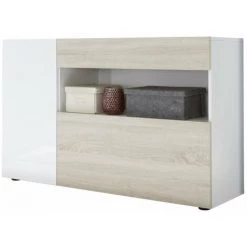 TFT HOME FURNITURE Buffet NICO Blanc/chêne