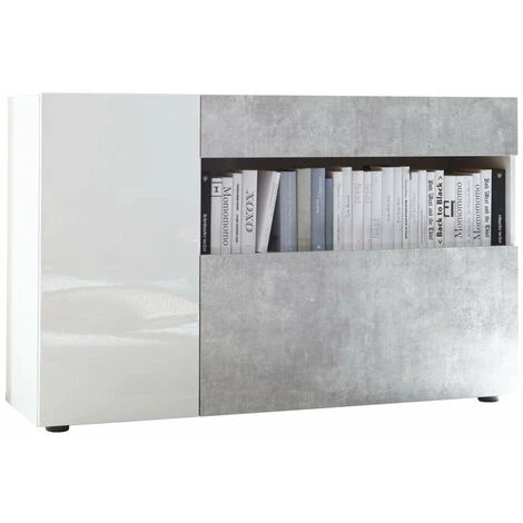 TFT HOME FURNITURE Buffet NICO Blanc/ciment 1 TFT HOME FURNITURE Buffet NICO Blanc/ciment
