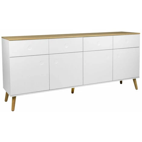 TFT HOME FURNITURE Buffet 4portes/4tiroirs CASPER Blanc 1 TFT HOME FURNITURE Buffet 4portes/4tiroirs CASPER Blanc